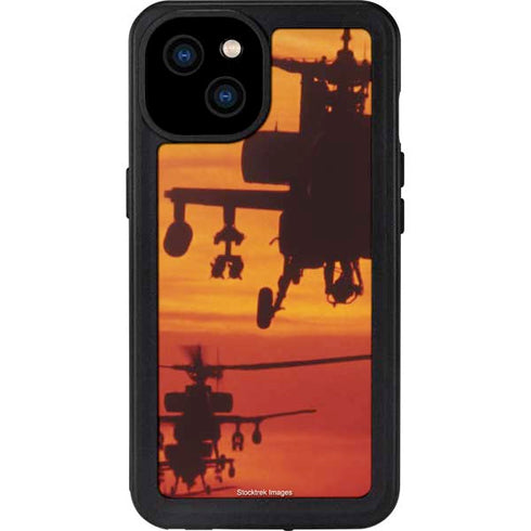 Four AH-64 Apache Helicopters iPhone 15 Plus Waterproof Case